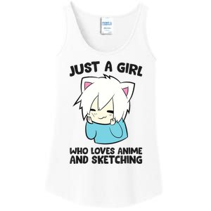 Just a Girl Who Loves Anime And Sketching Love Animes Ladies Essential Tank