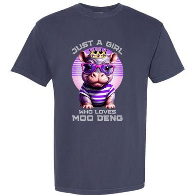 Just A Girl Who Loves Moo Deng Baby Pypmy Hippo Garment-Dyed Heavyweight T-Shirt