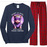 Just A Girl Who Loves Moo Deng Baby Pypmy Hippo Long Sleeve Pajama Set