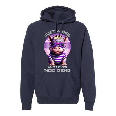 Just A Girl Who Loves Moo Deng Baby Pypmy Hippo Premium Hoodie