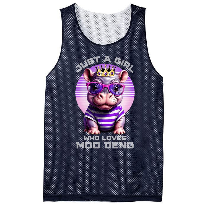 Just A Girl Who Loves Moo Deng Baby Pypmy Hippo Mesh Reversible Basketball Jersey Tank