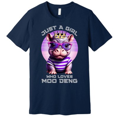 Just A Girl Who Loves Moo Deng Baby Pypmy Hippo Premium T-Shirt