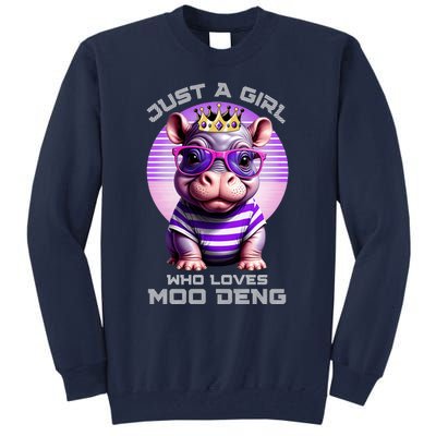 Just A Girl Who Loves Moo Deng Baby Pypmy Hippo Tall Sweatshirt