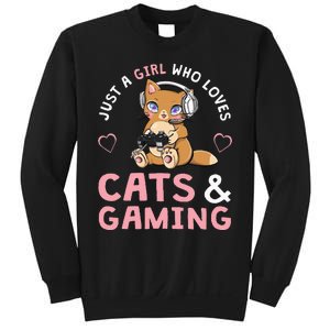 Just A Girl Who Loves Cats And Gaming Sweatshirt