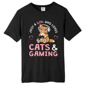 Just A Girl Who Loves Cats And Gaming Tall Fusion ChromaSoft Performance T-Shirt