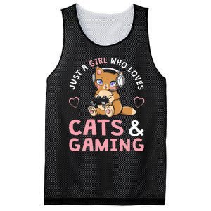 Just A Girl Who Loves Cats And Gaming Mesh Reversible Basketball Jersey Tank