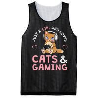 Just A Girl Who Loves Cats And Gaming Mesh Reversible Basketball Jersey Tank