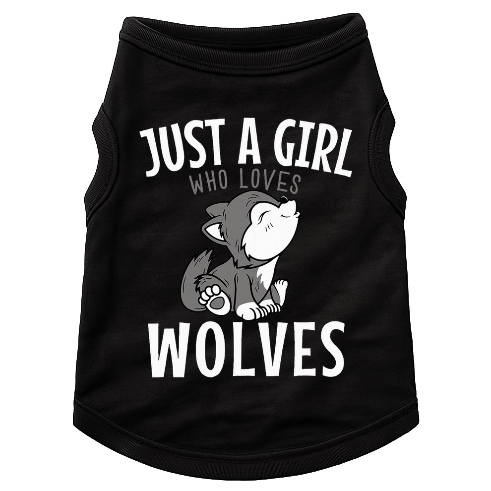 Just A Girl Who Loves Wolves Funny Wolf Doglike Lover Outfit Doggie Tank