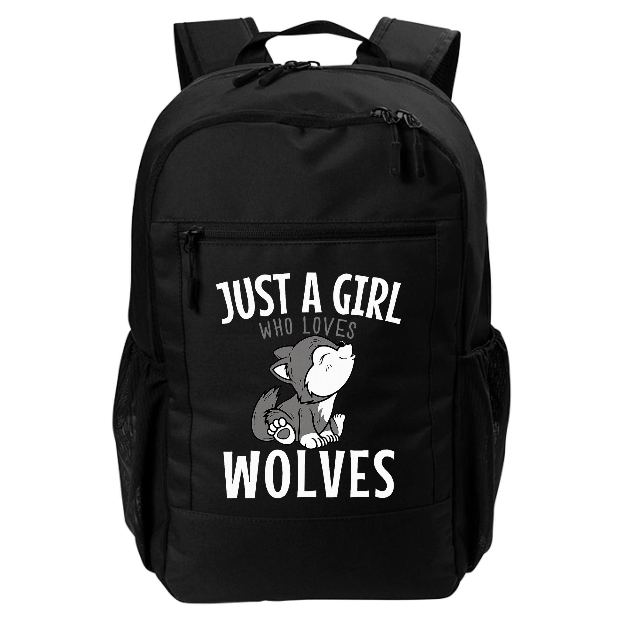 Just A Girl Who Loves Wolves Funny Wolf Doglike Lover Outfit Backpack