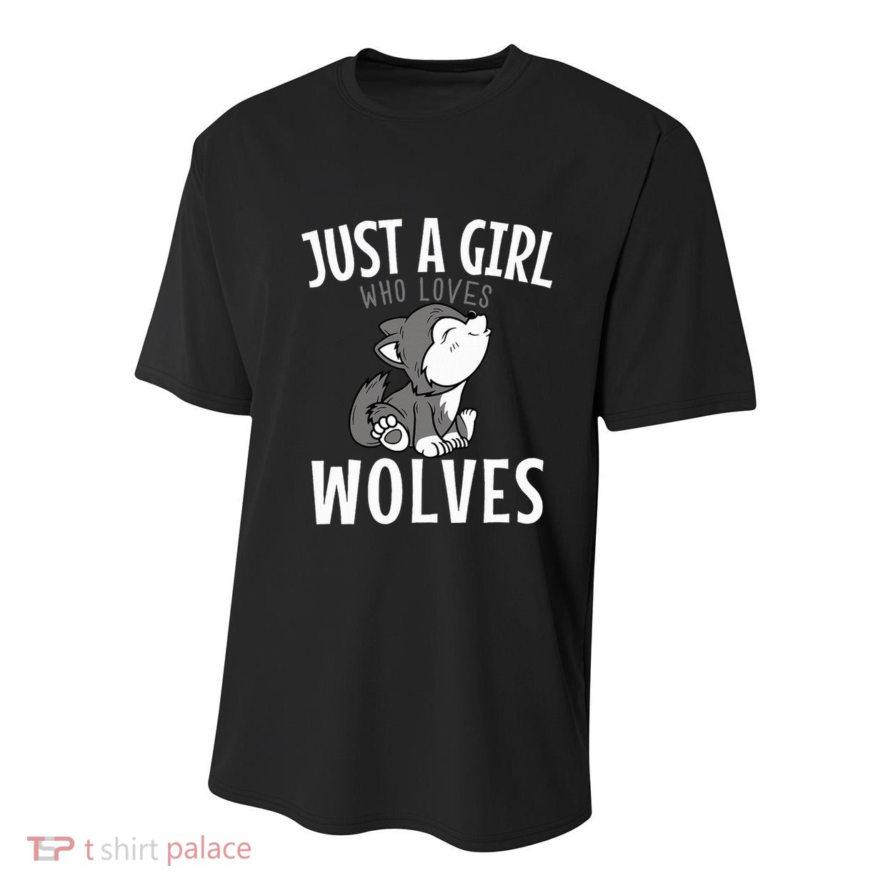 Just A Girl Who Loves Wolves Funny Wolf Doglike Lover Outfit Youth Performance Sprint T-Shirt