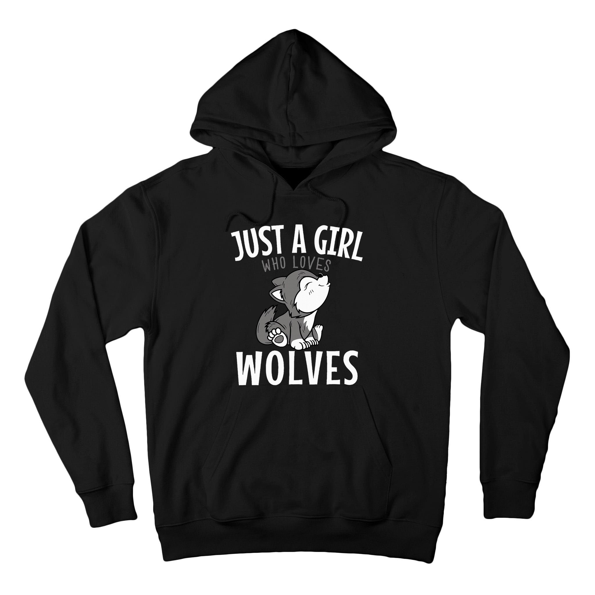 Just A Girl Who Loves Wolves Funny Wolf Doglike Lover Outfit Tall Hoodie