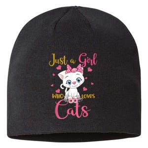 Just A Girl Who Loves Cats Cute Cat Lover Sustainable Beanie