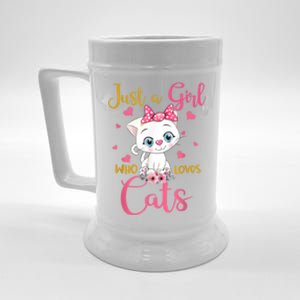 Just A Girl Who Loves Cats Cute Cat Lover Beer Stein