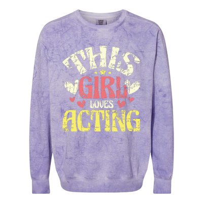 Just A Girl Who Loves Acting Gift Colorblast Crewneck Sweatshirt