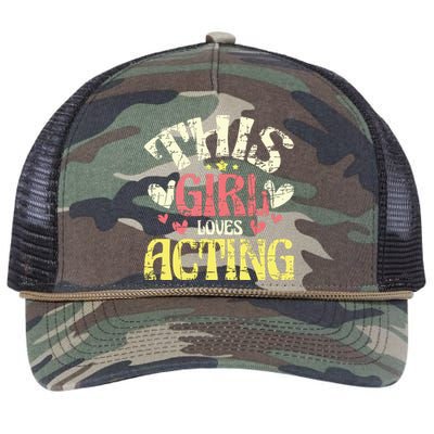 Just A Girl Who Loves Acting Gift Retro Rope Trucker Hat Cap