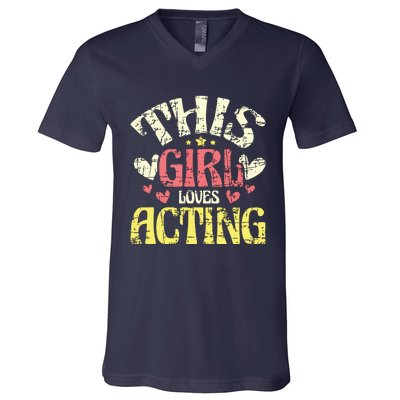 Just A Girl Who Loves Acting Gift V-Neck T-Shirt