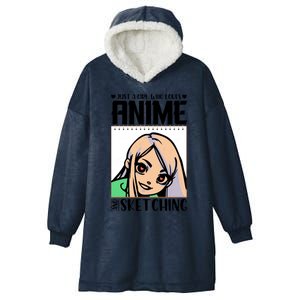 Just A Girl Who Loves Anime And Sketching Anime Girl Sketching Lover Hooded Wearable Blanket