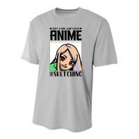 Just A Girl Who Loves Anime And Sketching Anime Girl Sketching Lover Youth Performance Sprint T-Shirt