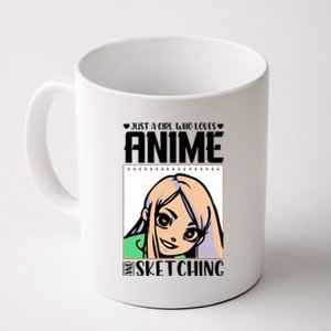 Just A Girl Who Loves Anime And Sketching Anime Girl Sketching Lover Coffee Mug