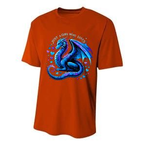 Just A Girl Who Loves Dragons Performance Sprint T-Shirt