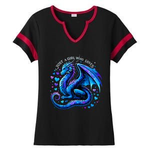 Just A Girl Who Loves Dragons Ladies Halftime Notch Neck Tee