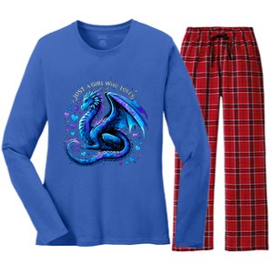 Just A Girl Who Loves Dragons Women's Long Sleeve Flannel Pajama Set 