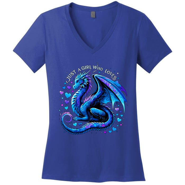 Just A Girl Who Loves Dragons Women's V-Neck T-Shirt