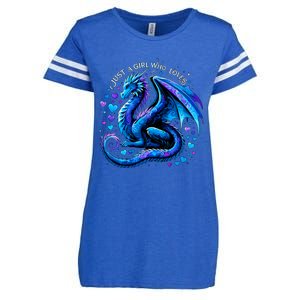 Just A Girl Who Loves Dragons Enza Ladies Jersey Football T-Shirt