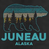 Juneau Alaska Grizzly Bear Souvenir 7 Panel Mesh Trucker Snapback Hat