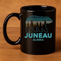 Juneau Alaska Grizzly Bear Souvenir 11oz C Handle Ceramic Mug