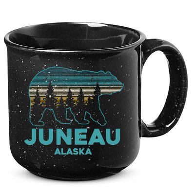 Juneau Alaska Grizzly Bear Souvenir 15oz Campfire Ceramic Mug