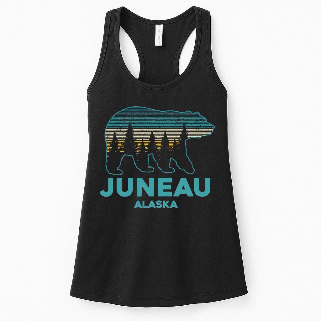 Juneau Alaska Grizzly Bear Souvenir Womens Tank Top