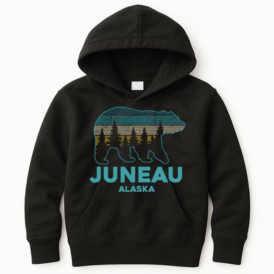Juneau Alaska Grizzly Bear Souvenir Kids Hoodie