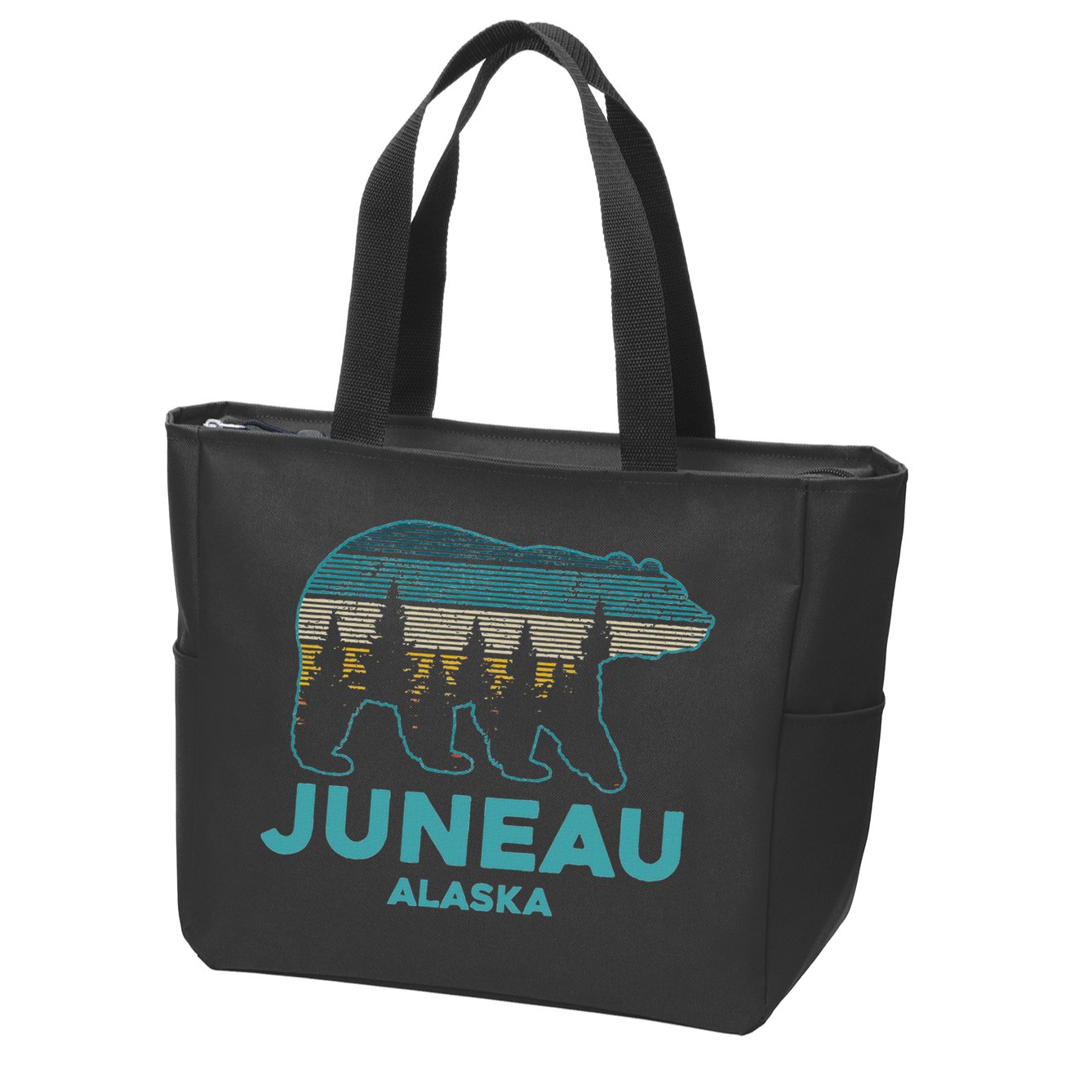 Juneau Alaska Grizzly Bear Souvenir Zip Tote Bag