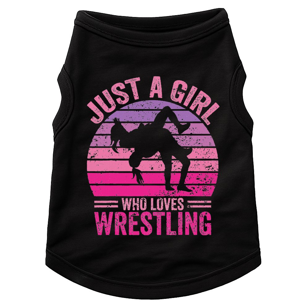 Just A Girl Who Loves Wrestling Funny Wrestle Lover Wrestler Doggie Tank