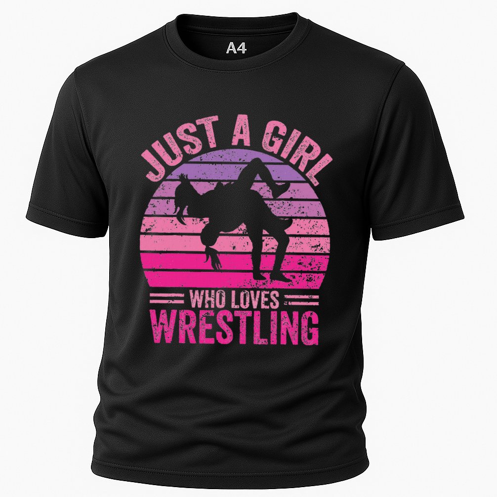 Just A Girl Who Loves Wrestling Funny Wrestle Lover Wrestler Cooling Performance Crew T-Shirt