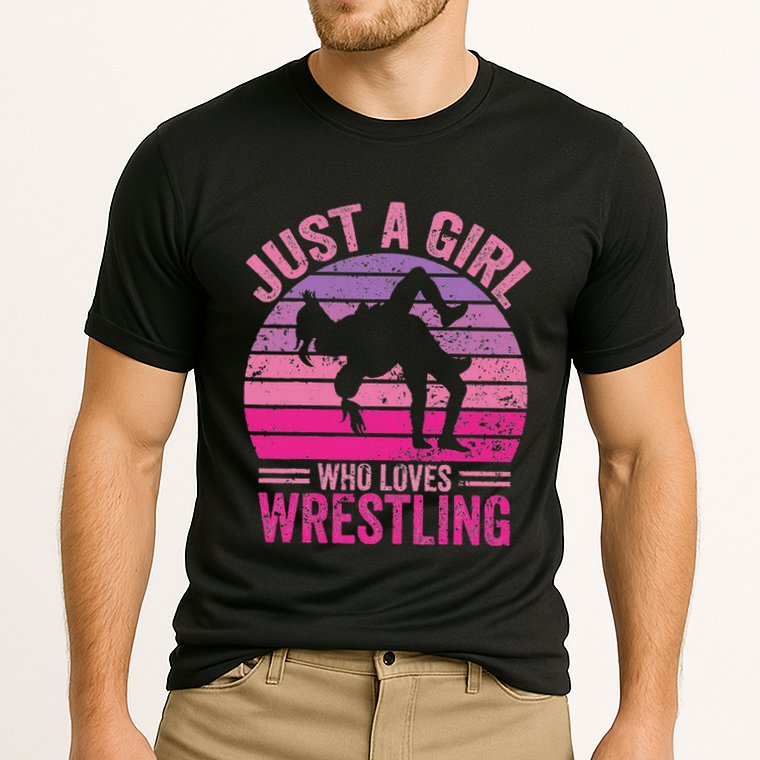 Just A Girl Who Loves Wrestling Funny Wrestle Lover Wrestler Cooling Performance Crew T-Shirt