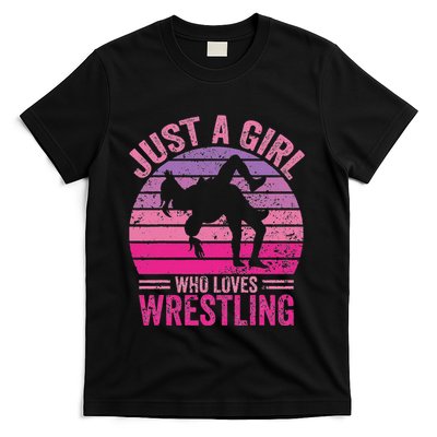 Just A Girl Who Loves Wrestling Funny Wrestle Lover Wrestler T-Shirt