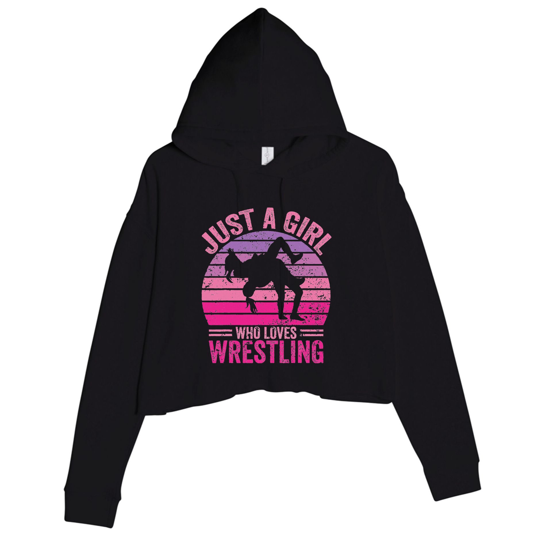 Just A Girl Who Loves Wrestling Funny Wrestle Lover Wrestler Crop Fleece Hoodie