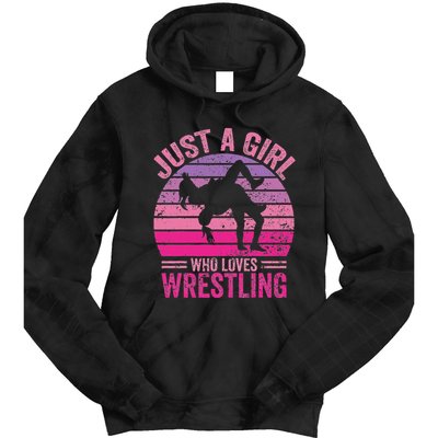 Just A Girl Who Loves Wrestling Funny Wrestle Lover Wrestler Tie Dye Hoodie