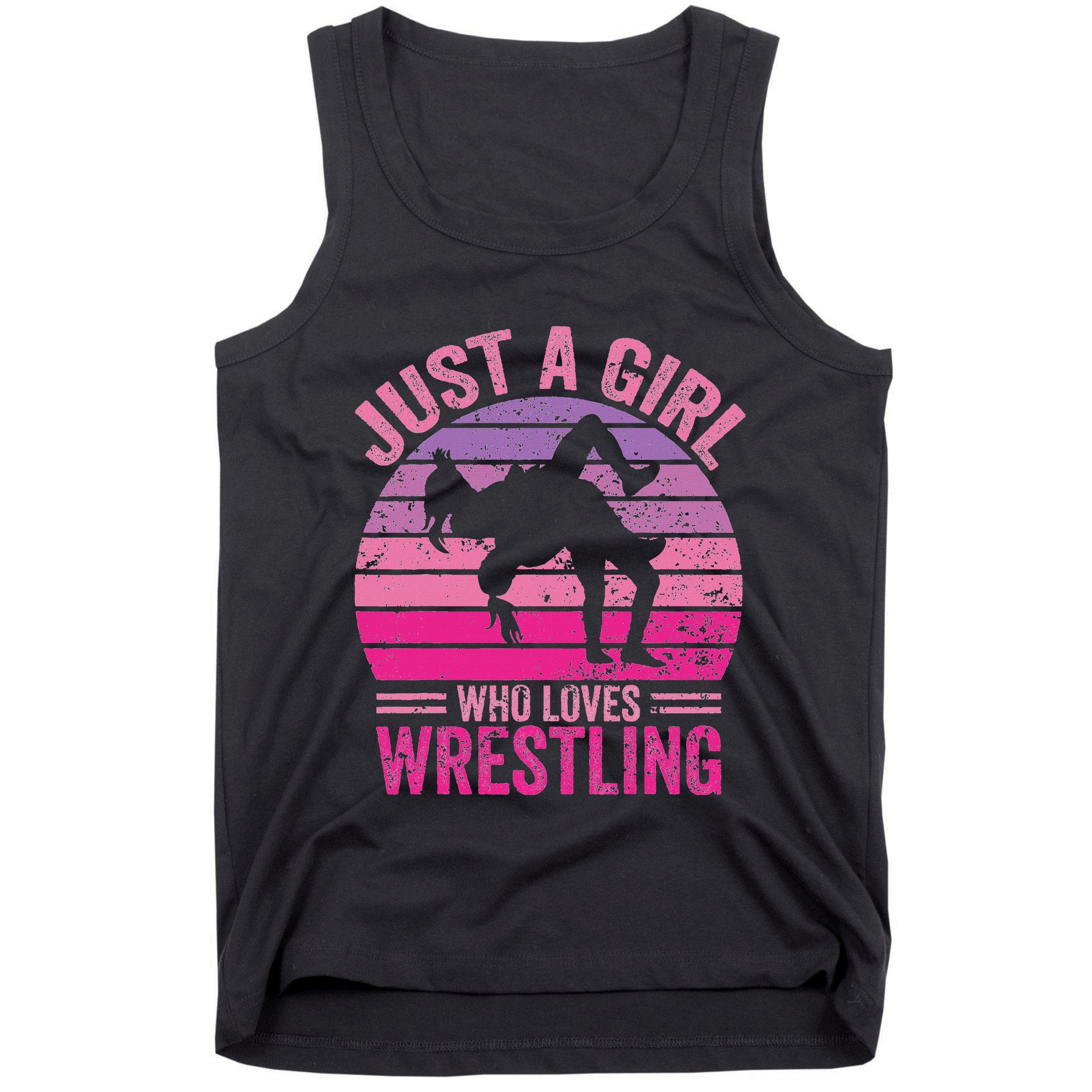 Just A Girl Who Loves Wrestling Funny Wrestle Lover Wrestler Tank Top
