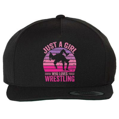 Just A Girl Who Loves Wrestling Funny Wrestle Lover Wrestler Wool Snapback Cap
