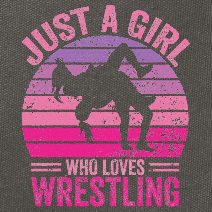 Just A Girl Who Loves Wrestling Funny Wrestle Lover Wrestler Cotton Canvas Backpack