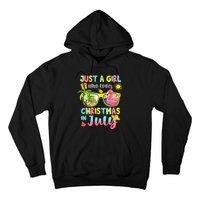 Just A Girl Who Loves Christmas In July Sunglasses Flamingo Design Hoodie