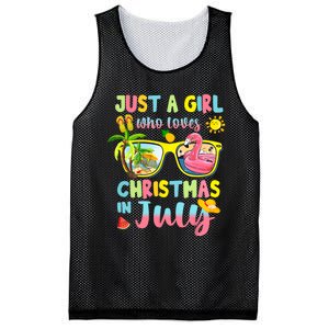 Just A Girl Who Loves Christmas In July Sunglasses Flamingo Design Mesh Reversible Basketball Jersey Tank