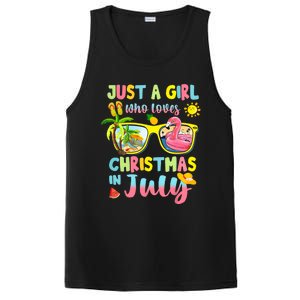 Just A Girl Who Loves Christmas In July Sunglasses Flamingo Design PosiCharge Competitor Tank