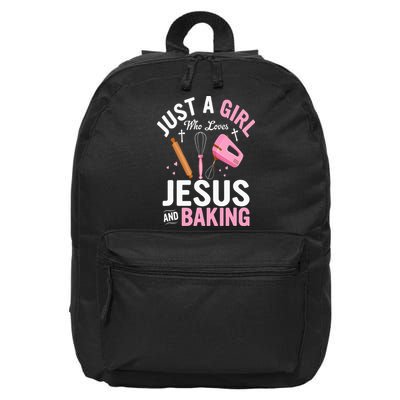 Just A Girl Who Loves Jesus And Baking Bake Cake Cookie 16 in Basic Backpack
