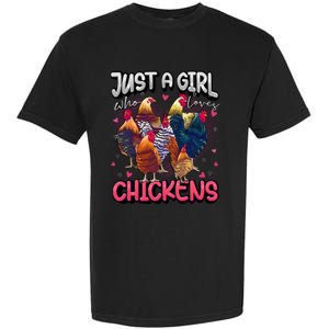 Just A Girl Who Loves Chickens Cute Chicken Lover Farmers Garment-Dyed Heavyweight T-Shirt