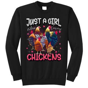 Just A Girl Who Loves Chickens Cute Chicken Lover Farmers Sweatshirt