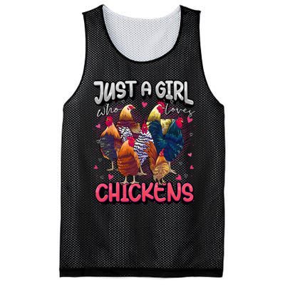 Just A Girl Who Loves Chickens Cute Chicken Lover Farmers Mesh Reversible Basketball Jersey Tank